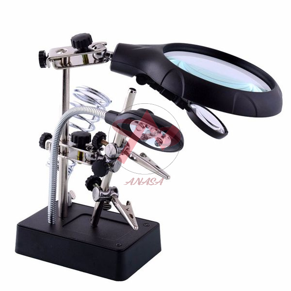 Kính Lúp Đôi Để Bàn Có Đèn Led Chiếu Sáng MG16129-C