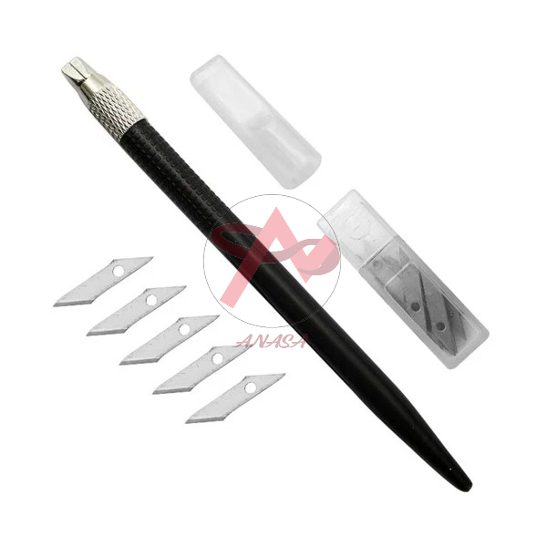 Dao Cắt Washi Tape Tỉa Sticker, Tỉa Giấy, Gọt Mô Hình Tiện Lợi Kèm 12 Lưỡi Giao Màu Ngẫu Nhiên