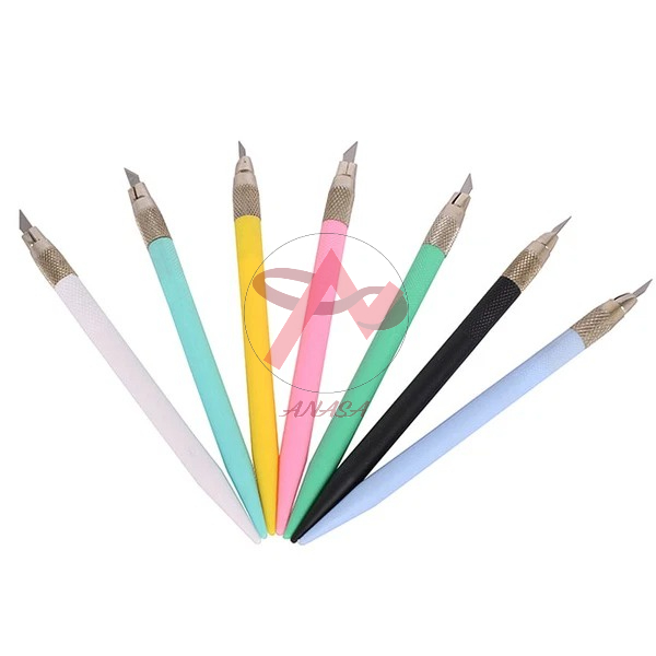 Dao Cắt Washi Tape Tỉa Sticker, Tỉa Giấy, Gọt Mô Hình Tiện Lợi Kèm 12 Lưỡi Giao Màu Ngẫu Nhiên