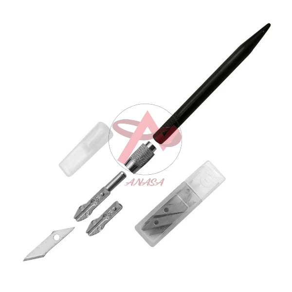 Dao Cắt Washi Tape Tỉa Sticker, Tỉa Giấy, Gọt Mô Hình Tiện Lợi Kèm 12 Lưỡi Giao Màu Ngẫu Nhiên