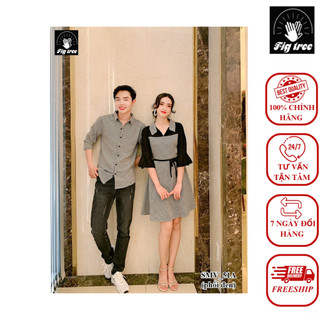 Set Sơ Mi Váy FIGTREE Caro Đen Nhí Trẻ Trung Năng Động Mã 51A