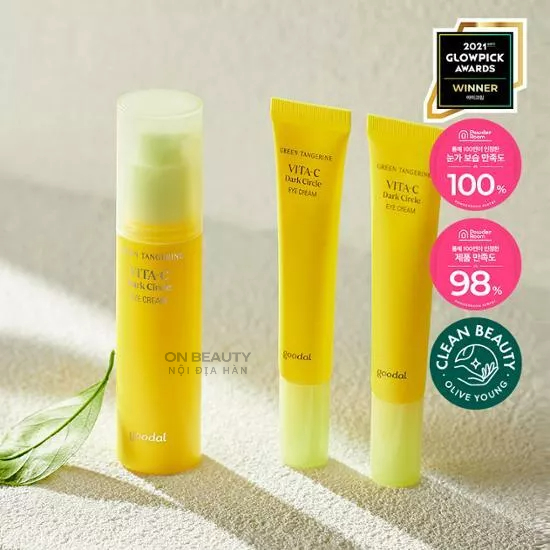 Kem mắt sáng da mờ thâm Goodal Green Tangerine Vita C Dark Circle Eye Cream