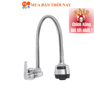 Vòi bếp lạnh Luxta L3106T3B, Vòi rửa chén gắn tường lò xo mềm chính hãng, Bảo hành 03 năm