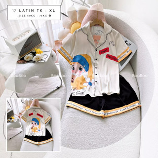 BIGSIZE 60 -75kg-Đồ Mặc Nhà Pijama Lụa Latin