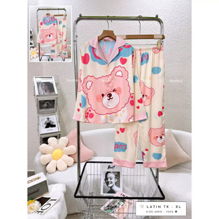 BIGSIZE 60 -75kg- Đồ Mặc Nhà Pijama Lụa Latin