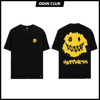 Áo thun oversize happiness, áo phông chất liệu 100% cotton co giãn 2 chiều, local brand odin club