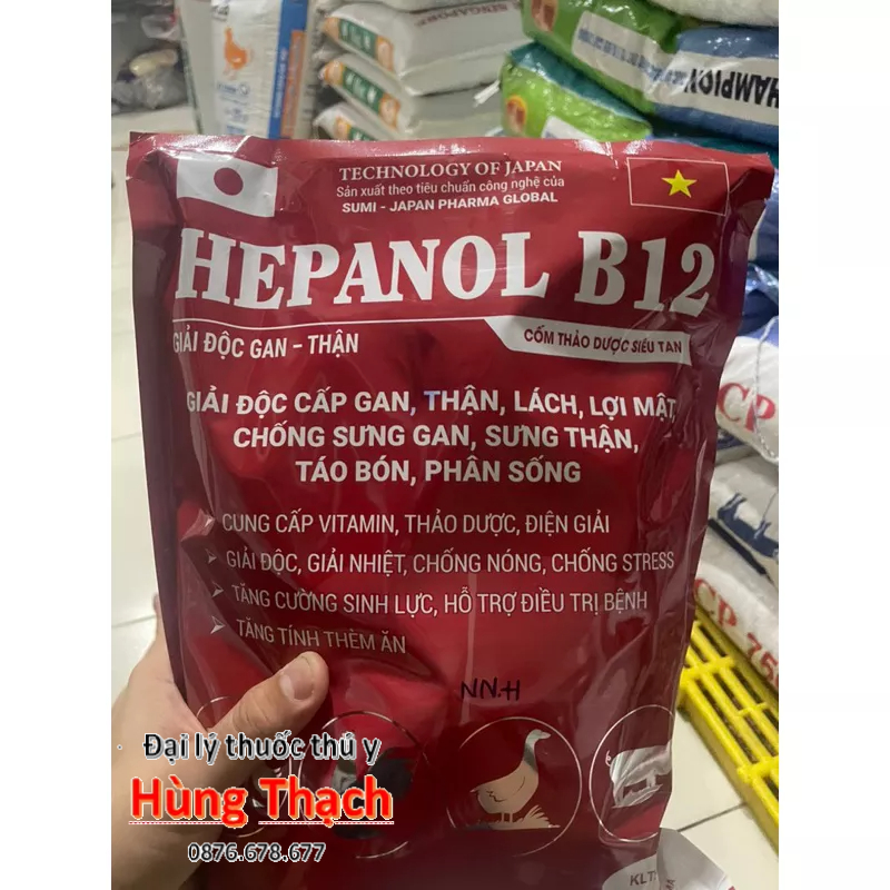 HEPANOL B12 gói 1kg Sumi Japan Cớm tan, giải độc gan thận chăm sóc vật nuôi Vitamin & chất bổ sung dinh dưỡng