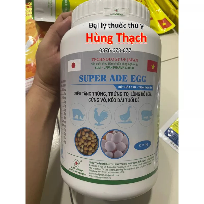 Siêu kích trứng Sumi kích đẻ gia cầm,kéo dài tuổi đẻ hộp 1 kg SUPER ADE EGG
