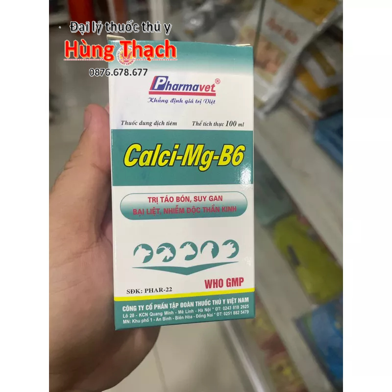 Calci-Mg-B6 100ml táo bón chăm sóc vật nuôi Vitamin & chất bổ sung dinh dưỡng