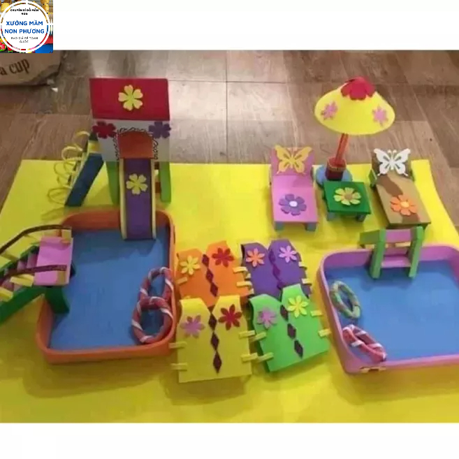 Đồ mầm non bộ bể bơi trang trí mầm non chất xốp cho bé