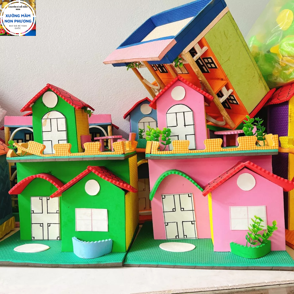 Đồ mầm non mô hình nhà xốp trang trí cho bé