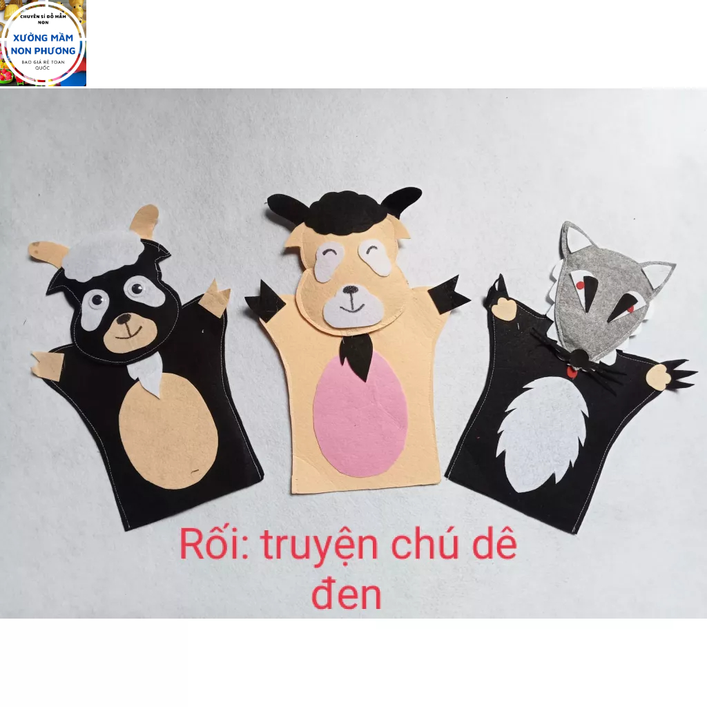 Đồ mầm non - Bộ rối tay nỉ truyện tranh nhiều mẫu theo chủ đề