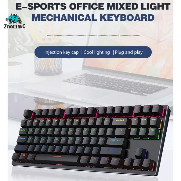 Bàn phím cơ Gaming Leaven K550 Blue Switch TKL 87 phím, 9 chế độ LED RGB, Chống nước, Bảo hành 1 năm