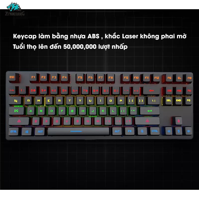 Bàn phím cơ Gaming Leaven K550 Blue Switch TKL 87 phím, 9 chế độ LED RGB, Chống nước, Bảo hành 1 năm