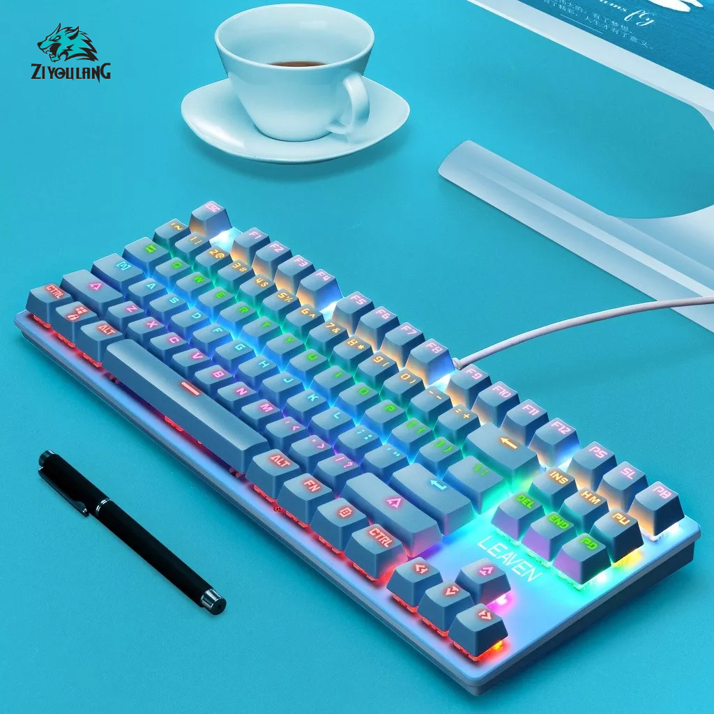 Bàn phím cơ Gaming Leaven K550 Blue Switch TKL 87 phím, 9 chế độ LED RGB, Chống nước, Bảo hành 1 năm