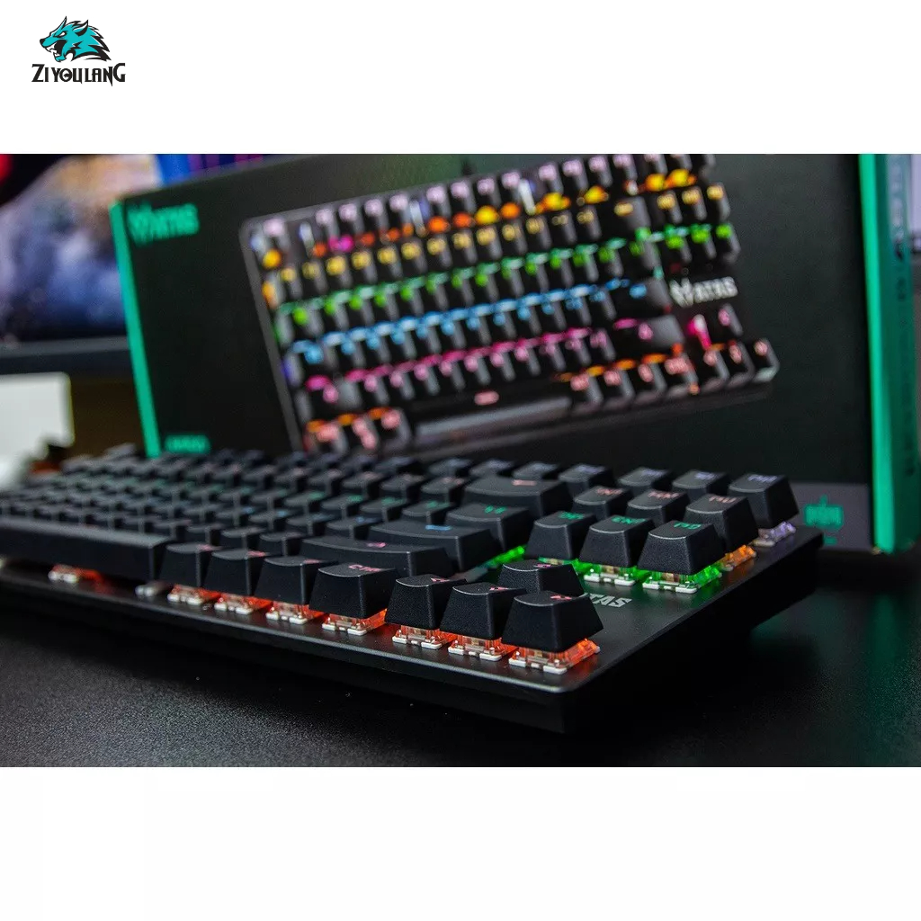 Bàn phím cơ gaming Atas A950 - Blue Switch  - LED RAINBOW - Chống nước - 87 Keycap