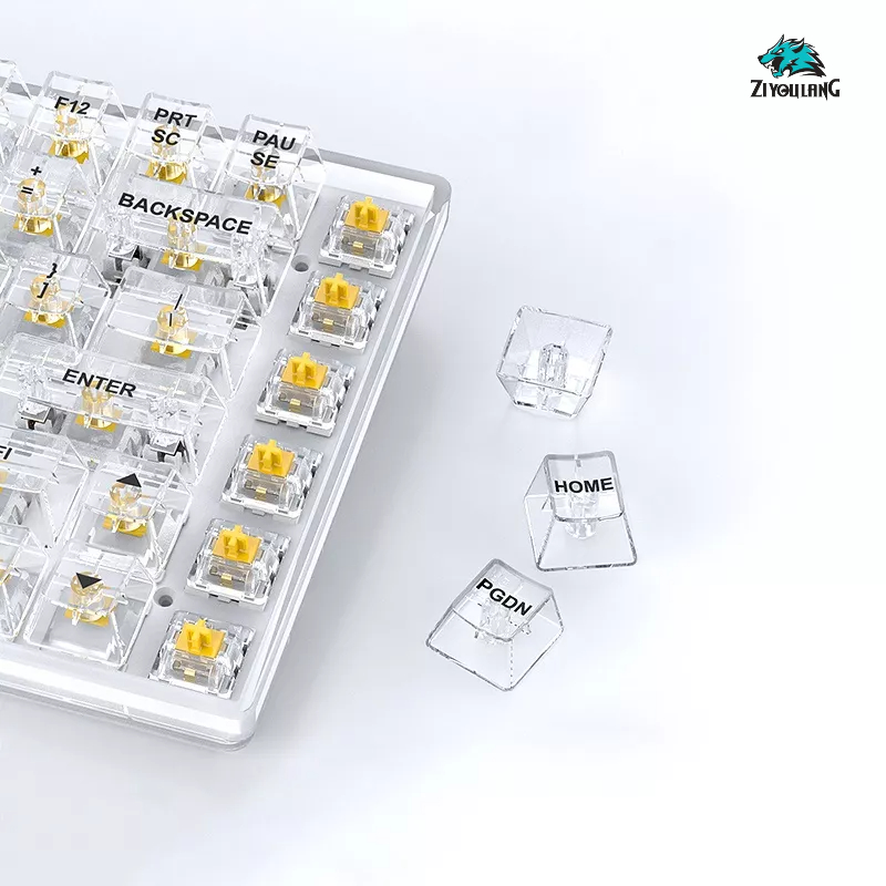 Bàn phím cơ Gaming TKL trong suốt K840 84 phím - 20 chế độ LED Rainbow - Hot-swap - Red/Yellow Switch - Chính hãng