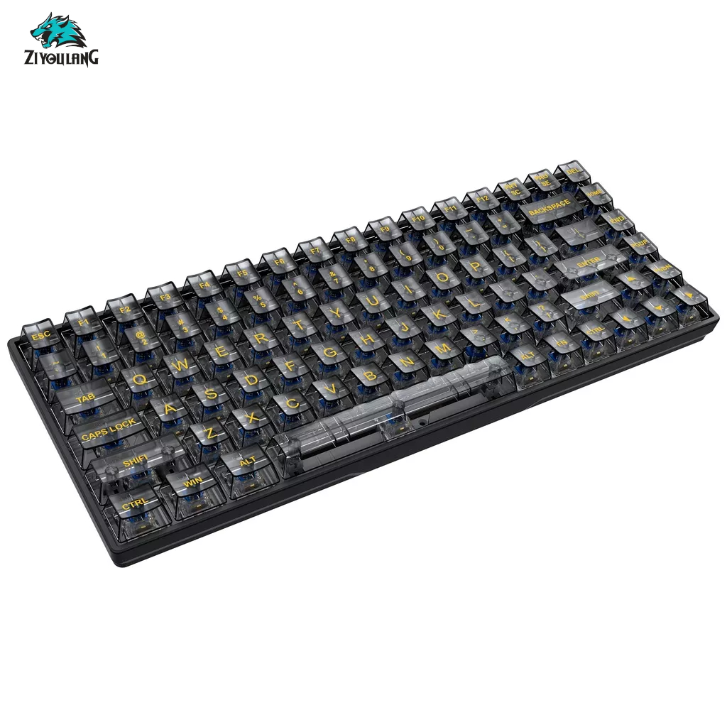 Bàn phím cơ Gaming TKL trong suốt K840 84 phím - 20 chế độ LED Rainbow - Hot-swap - Red/Yellow Switch - Chính hãng