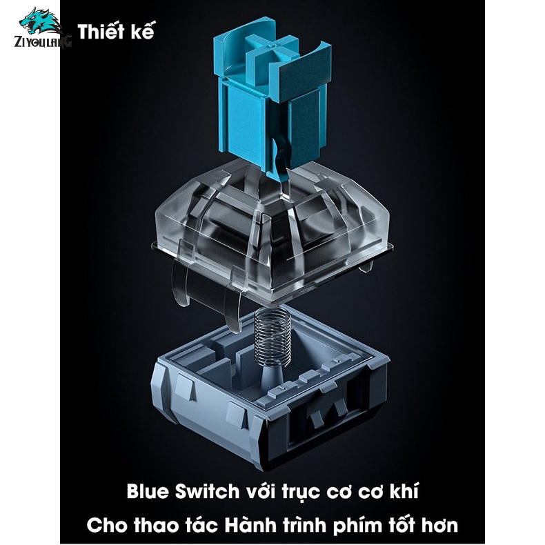 Bàn phím cơ Gaming Leaven K550 Blue Switch TKL 87 phím, LED RGB, chống nước, Bảo hành 1 năm