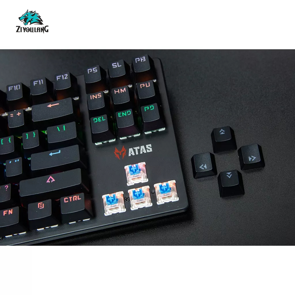 Bàn phím cơ gaming Atas A950 - Blue Switch  - LED RAINBOW - Chống nước - 87 Keycap