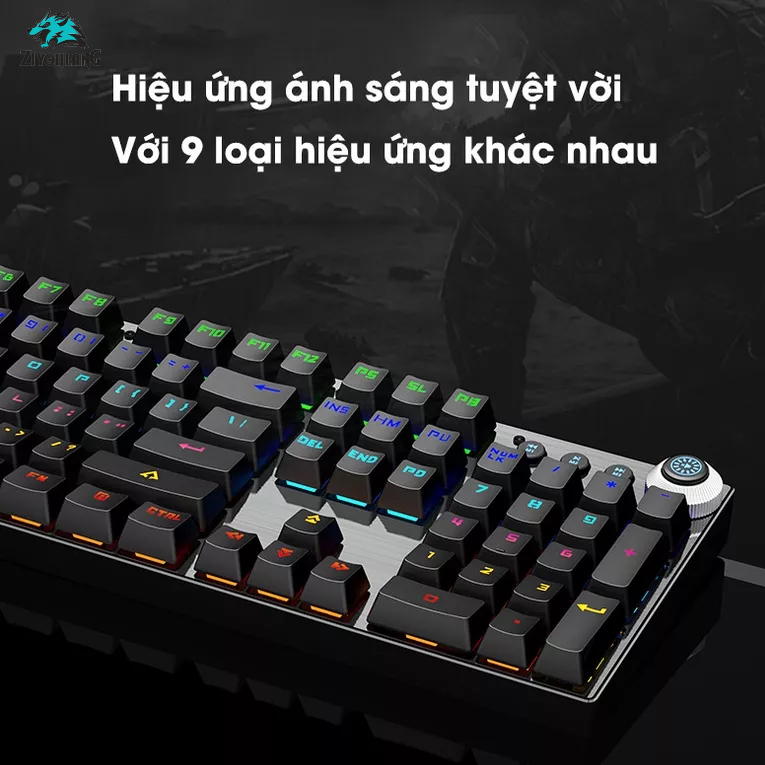 Bàn phím cơ Gaming Leaven K990 - LED RGB Rainbow - chống nước - chống bụi - Blue Switch - Bảo hành 1 năm