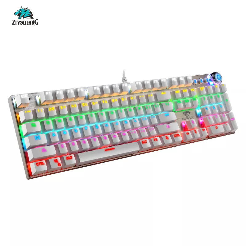 Bàn phím cơ Gaming Leaven K990 - LED RGB Rainbow - chống nước - chống bụi - Blue Switch - Bảo hành 1 năm