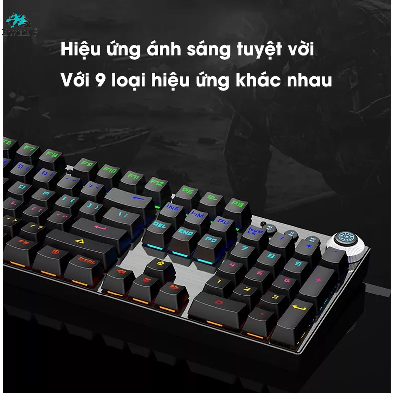 Bàn phím cơ Gaming Leaven K990 - LED RGB Rainbow - Chống nước - Chống bụi - Blue Switch - Bảo hành 1 năm - Chính hãng