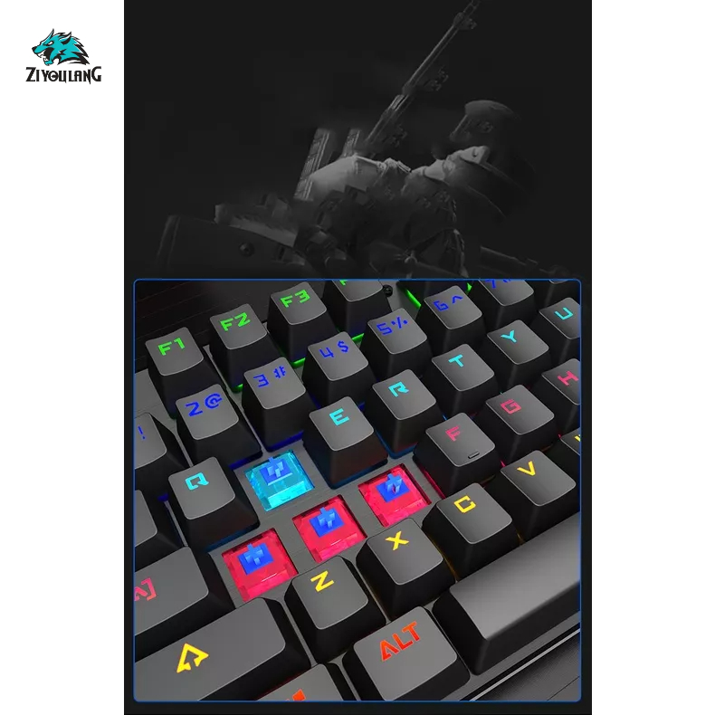 Bàn phím cơ Gaming Leaven K990 - LED RGB Rainbow - Chống nước - Chống bụi - Blue Switch - Bảo hành 1 năm - Chính hãng