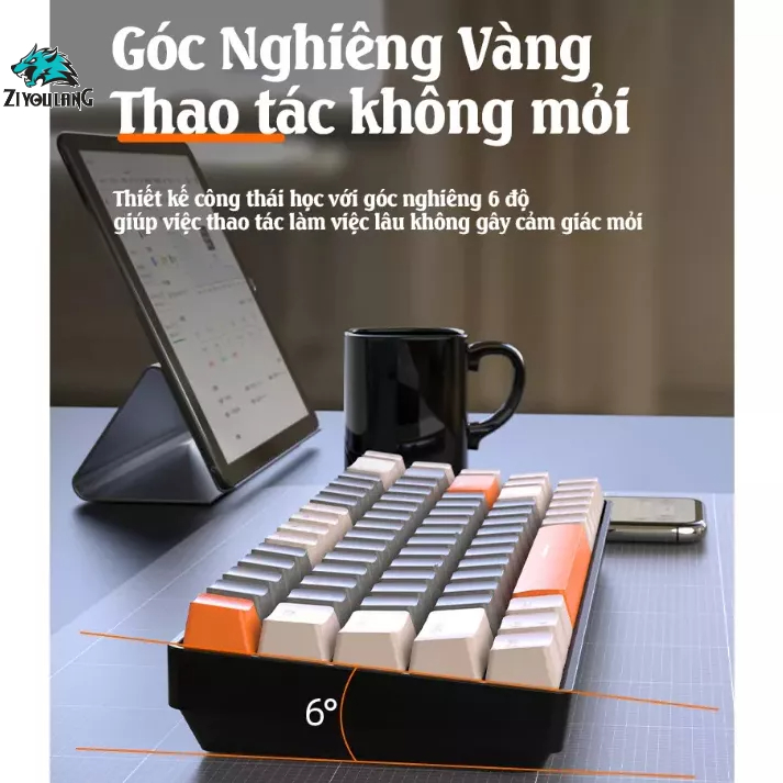 Bàn phím cơ gaming bluetooth không dây K68 - Kết nối 2 chế độ  - 68 Phím Hotswap