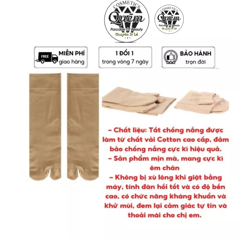 Tất da chân xỏ ngón tới bắp chân GVG mềm mịn
