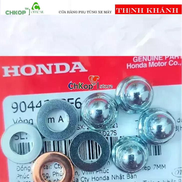 (Chính Hãng) Bộ ốc mũ đầu bò xe Dream, Wave Chính hãng Honda