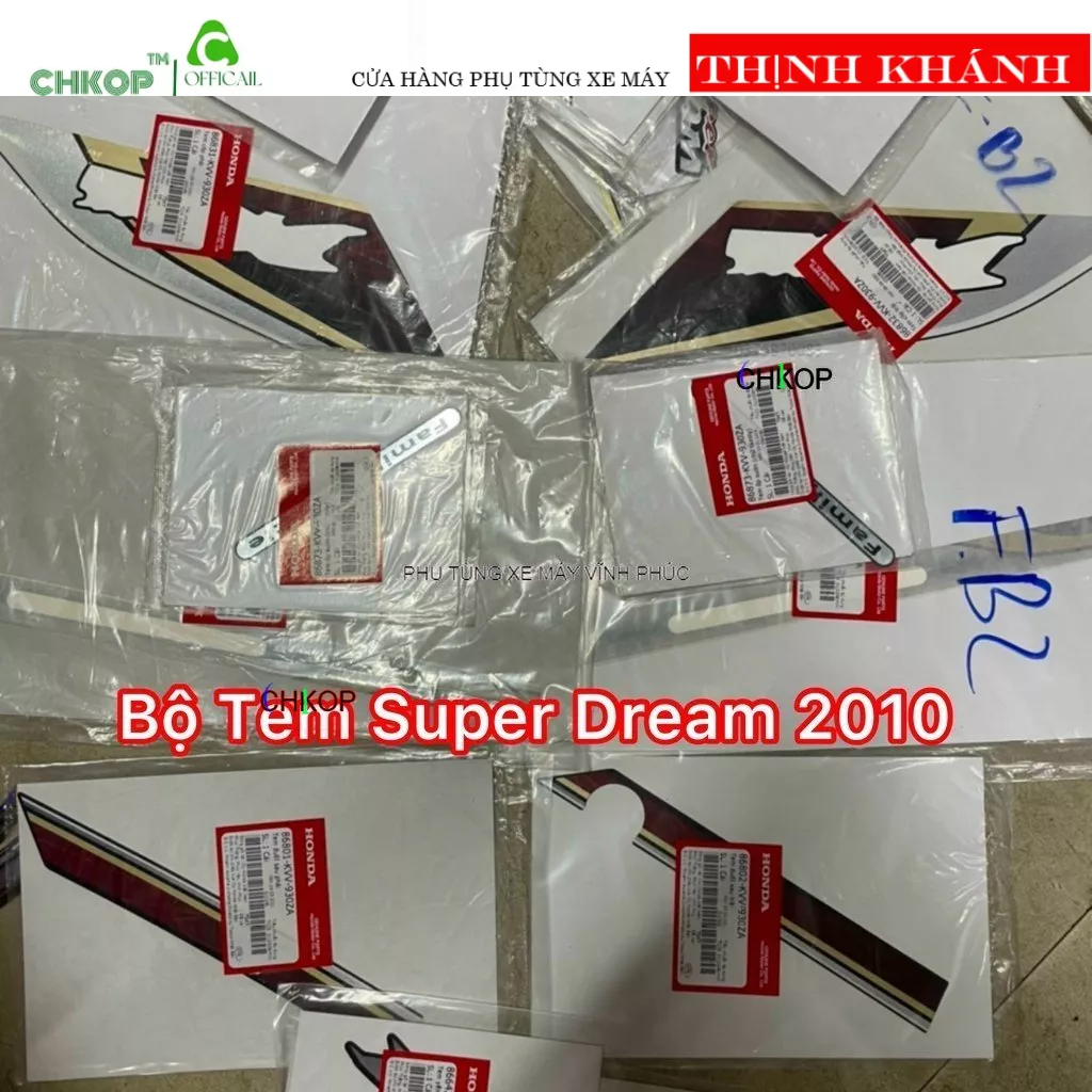( chính hãng ) Bộ Tem Super Dream 2010 - 2012 - Chính hãng honda