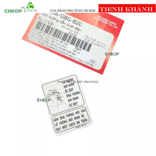 Tem dán hộp bình điện, acquy xe Dream, Wave, Future zin honda -Chkop