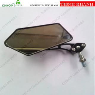 Gương xe máy. Gương thời trang xe máy chân 10m (mầu đen 5 cạnh)