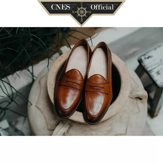 Giày lười nam công sở chất liệu da bê nhập khẩu thương hiệu CNES