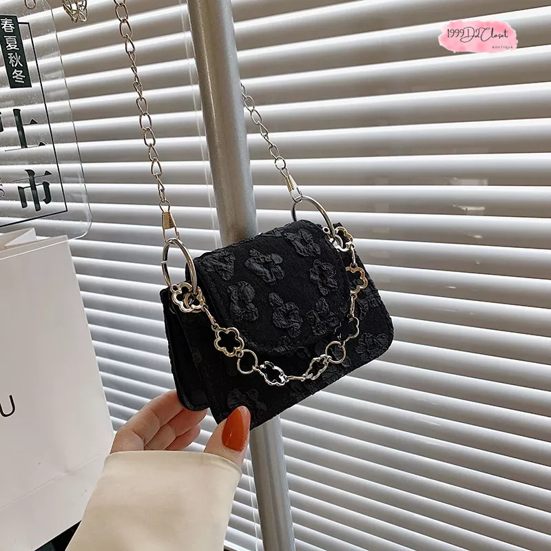Túi Mini Nữ Đeo Chéo Phối Dây Xích Phong Cách Hàn Quốc Dễ Thương Mã D1