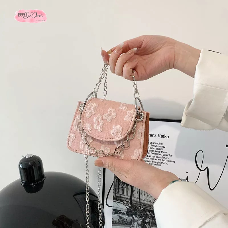 Túi Mini Nữ Đeo Chéo Phối Dây Xích Phong Cách Hàn Quốc Dễ Thương Mã D1