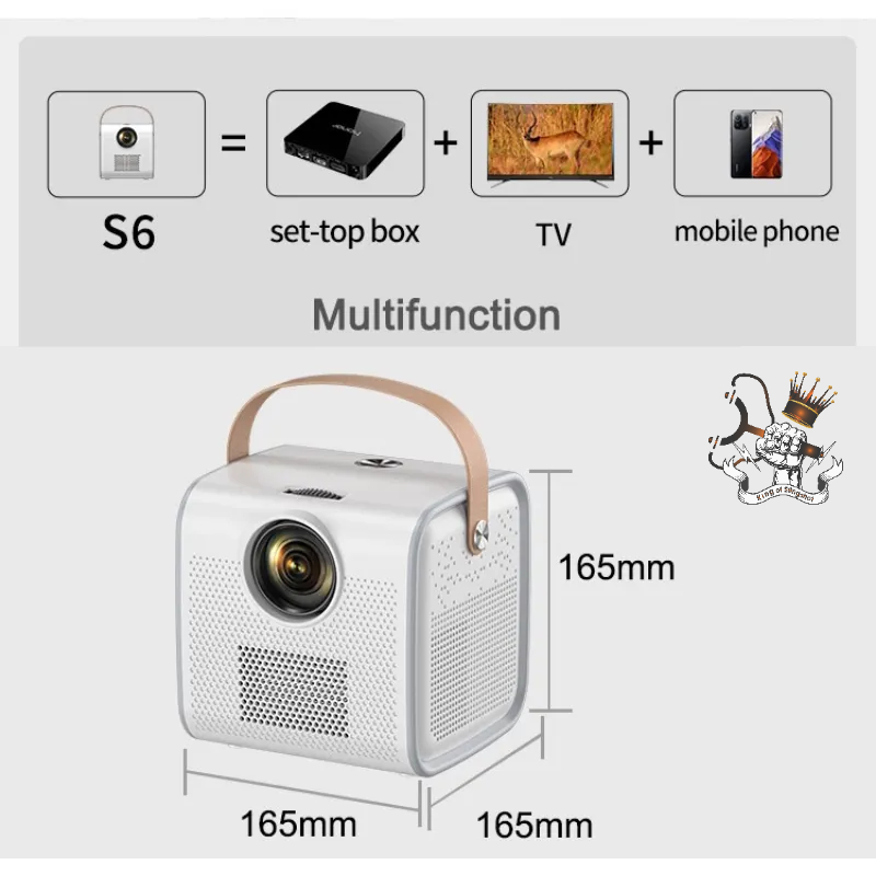 Máy Chiếu Mini S6 Siêu Nét có Hỗ Trợ Tiếng Việt, Kết Nối Bluetooth Wifi Chạy Hệ Điều Hành Android 9 Cao Cấp - DCP24