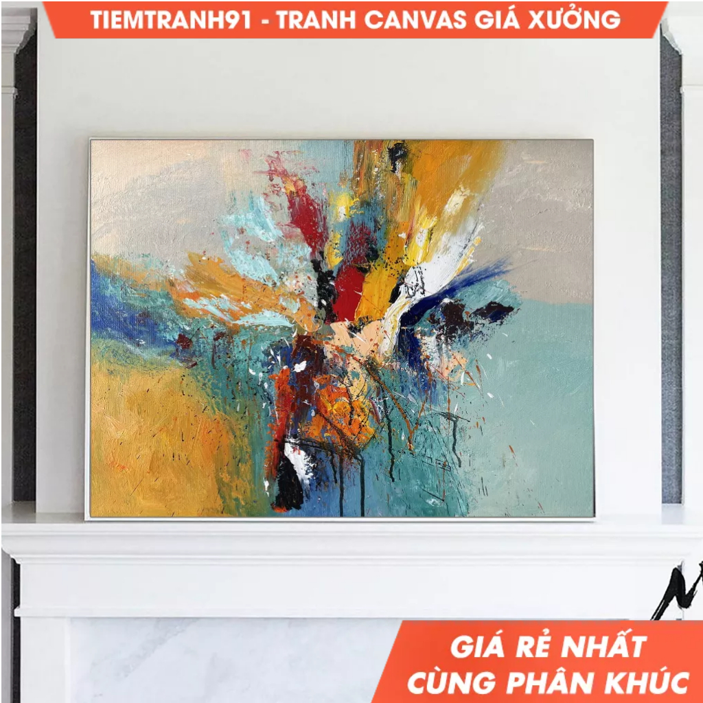 Tranh treo tường, Large Abstract Painting,Blue Painting Gold Painting Original Color Large Texture A