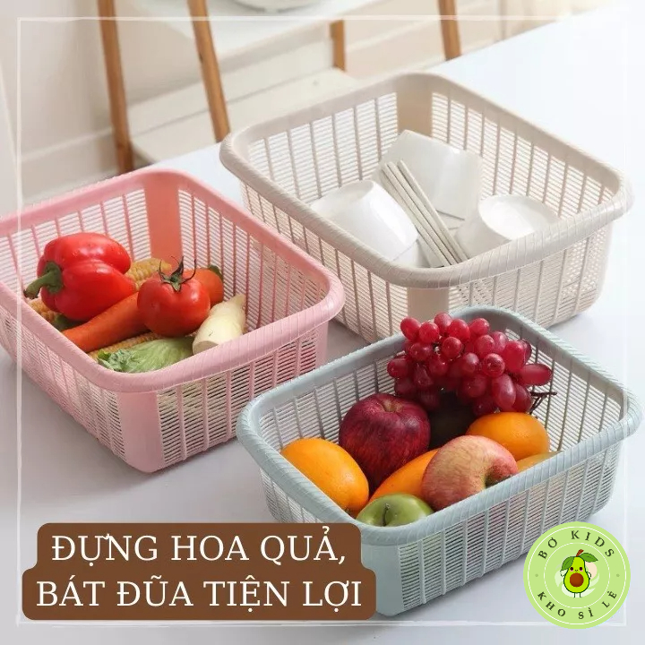 Rổ có nắp đựng đồ Việt Nhật , Rổ đựng rau củ quả, bát đĩa tiện lợi