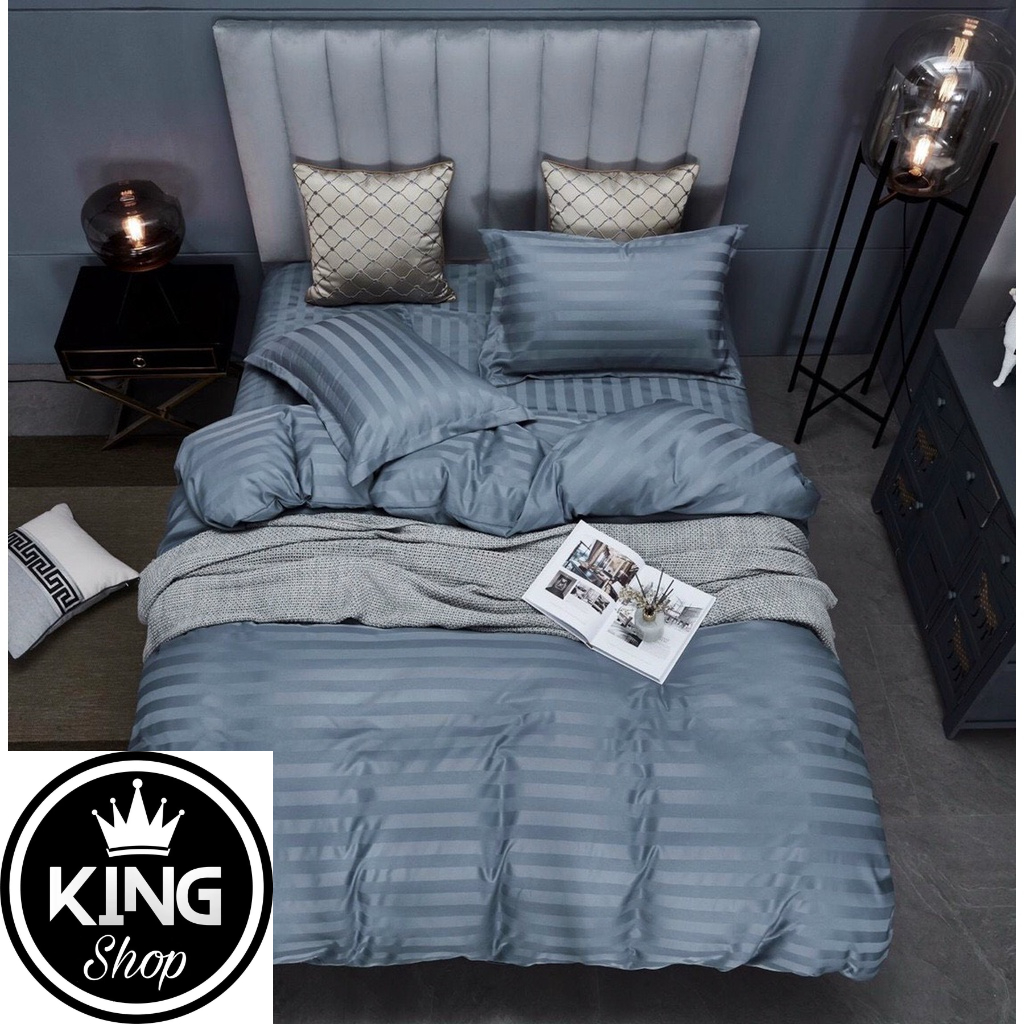 Chăn Ga Gối 5 Món Cotton Lụa 3F Combo Set Bộ Chăn Drap Ra Ga Gối Nệm Đệm Trải Giường Cotton Lụa 5 Món