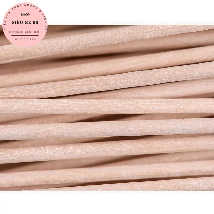 Set 30 - 50 - 100 Tăm bông ngoáy tai , bông ráy tai thân gỗ khử trùng 2 đầu thân thiện với môi trường 88383 Siêu rẻ