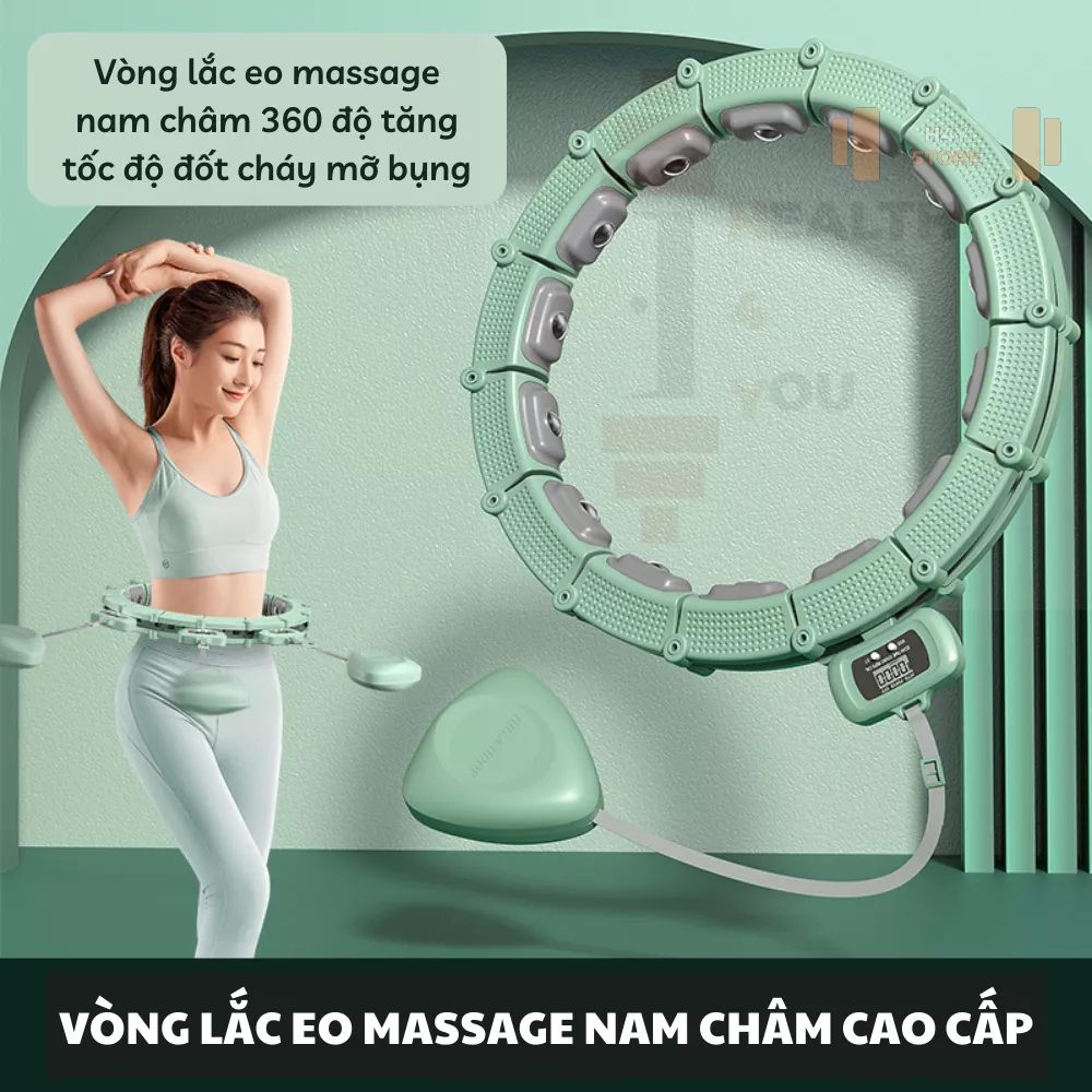 Vòng Lắc Eo Giảm Mỡ - Vòng Lắc Giảm Mỡ HuLa Hoop, Vòng Eo Đồng Hồ Đếm Số Tự Động, Vòng Massage Nam Châm Cao Cấp