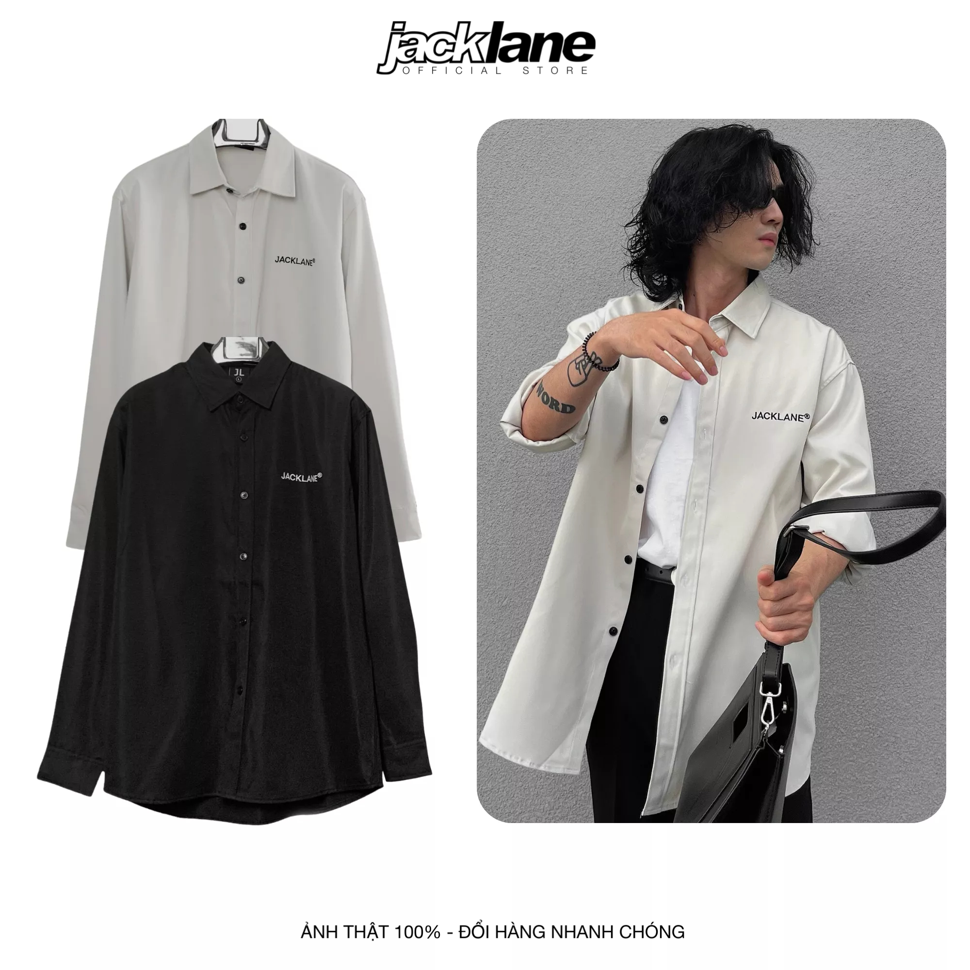 Áo Sơmi dài tay Kaki Dorightfearnothing, Áo sơ-mi dài tay nam nữ unisex form rộng, Local Brand JACK LANE