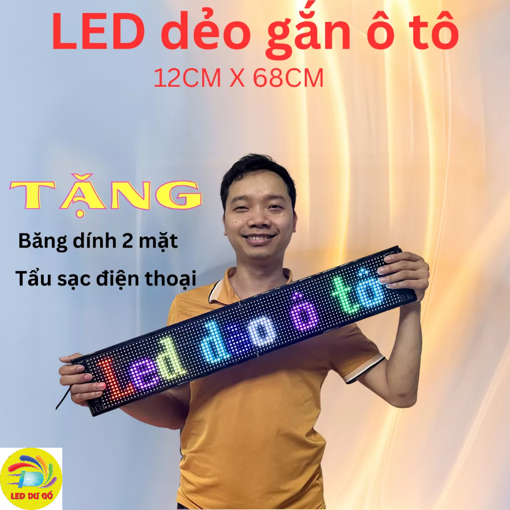 Bảng LED dẻo gắn Ôtô kích thước 12cm x 68cm