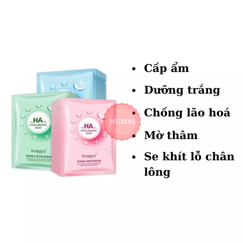 Mặt nạ giấy dưỡng trắng da mụn cấp ẩm thải độc HA Images Muzini MN01 | BigBuy360 - bigbuy360.vn