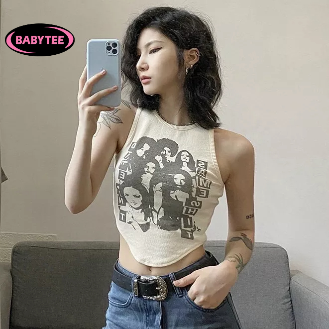 Áo Croptop ôm body nữ BA LỖ SAME cổ tròn tôn dáng BABYTEE, Áo thun crt kiểu sexy in chất gân đẹp
