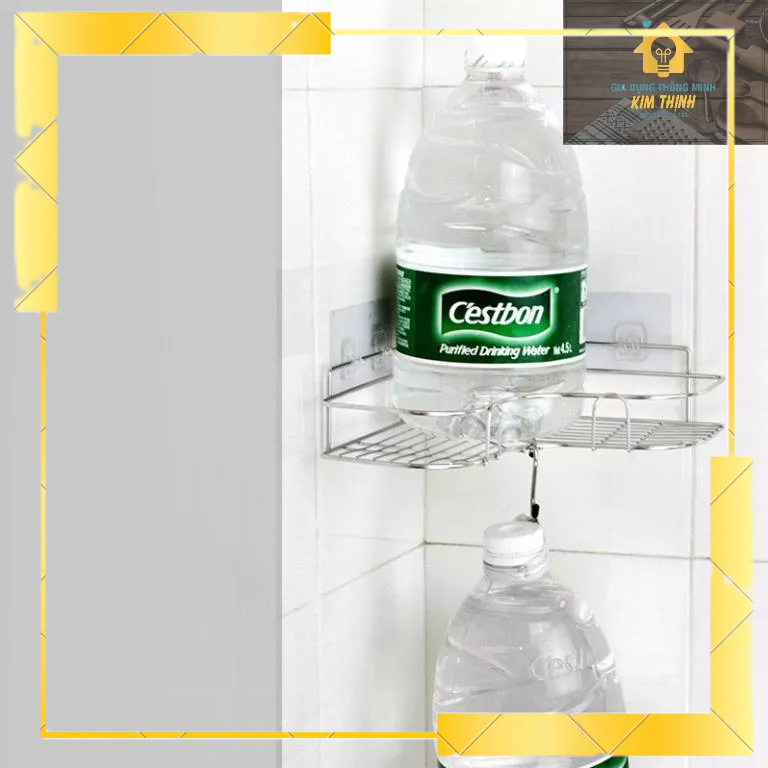 Kệ góc inox 304 treo dán góc tường phòng tắm, phòng bếp LOẠI XỊN SIÊU CHỊU LỰC 10KG