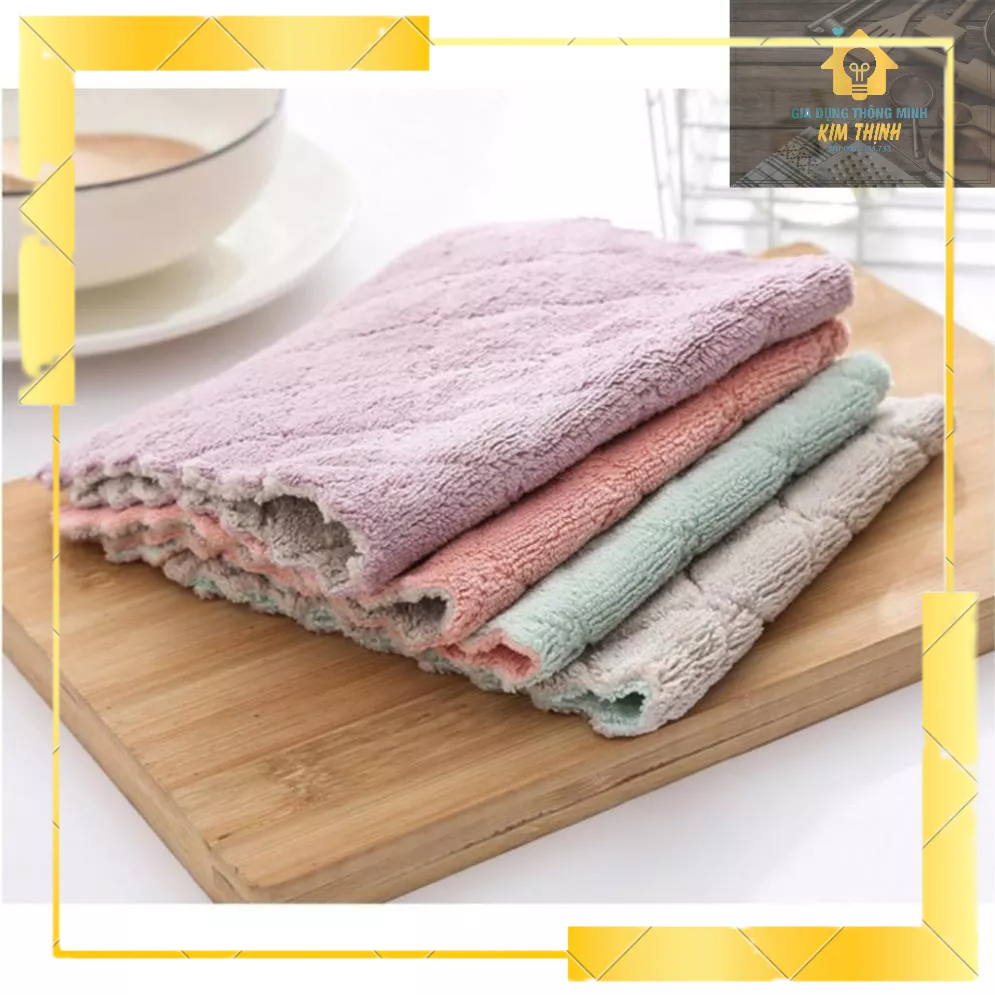 Khăn Lau 2 Mặt Thấm Hút Nước Đa Năng Loại To 30X30Cm
