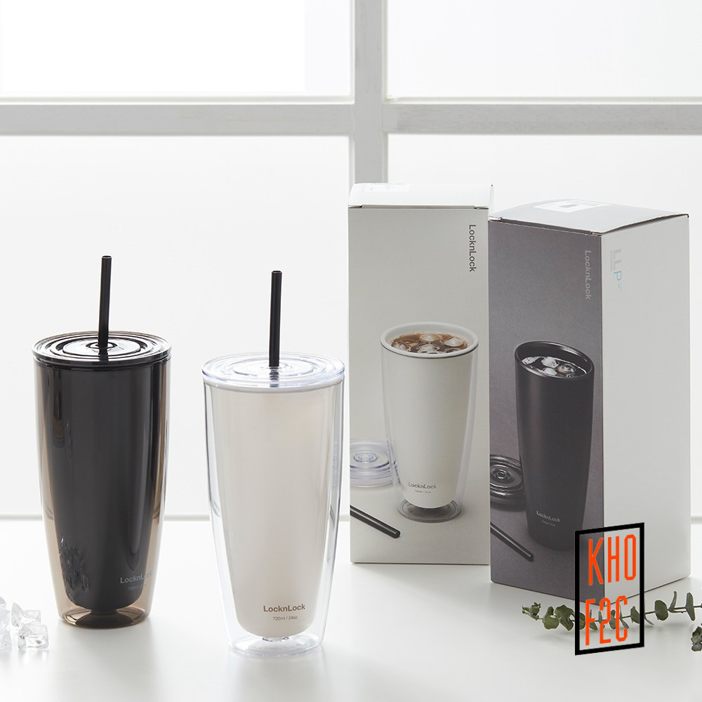 Ly nhựa 2 lớp kèm ống hút HAP507 750ml - KHOF2C